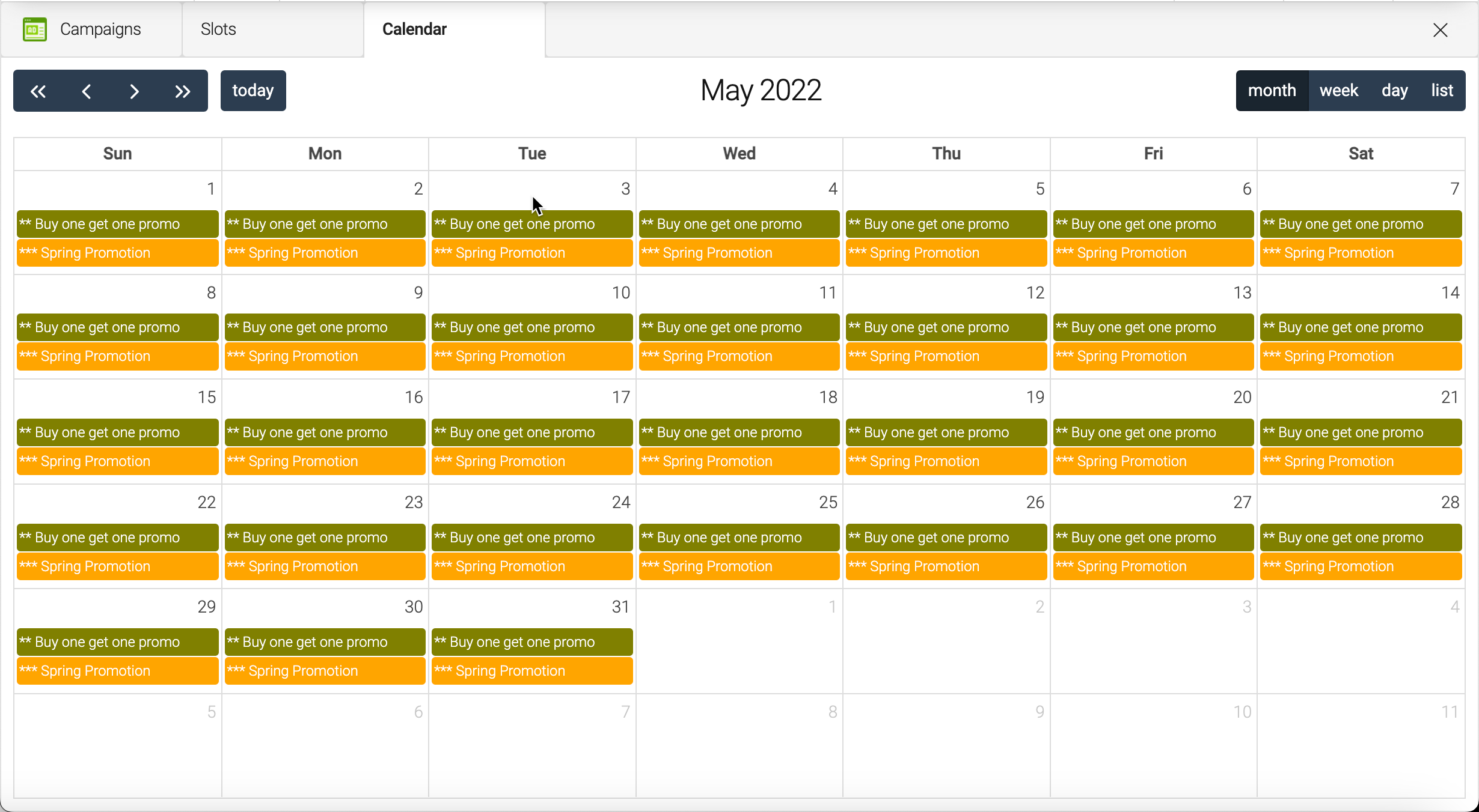 Scheduling campaigns