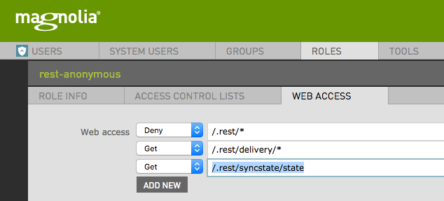 sync state endpoint security config