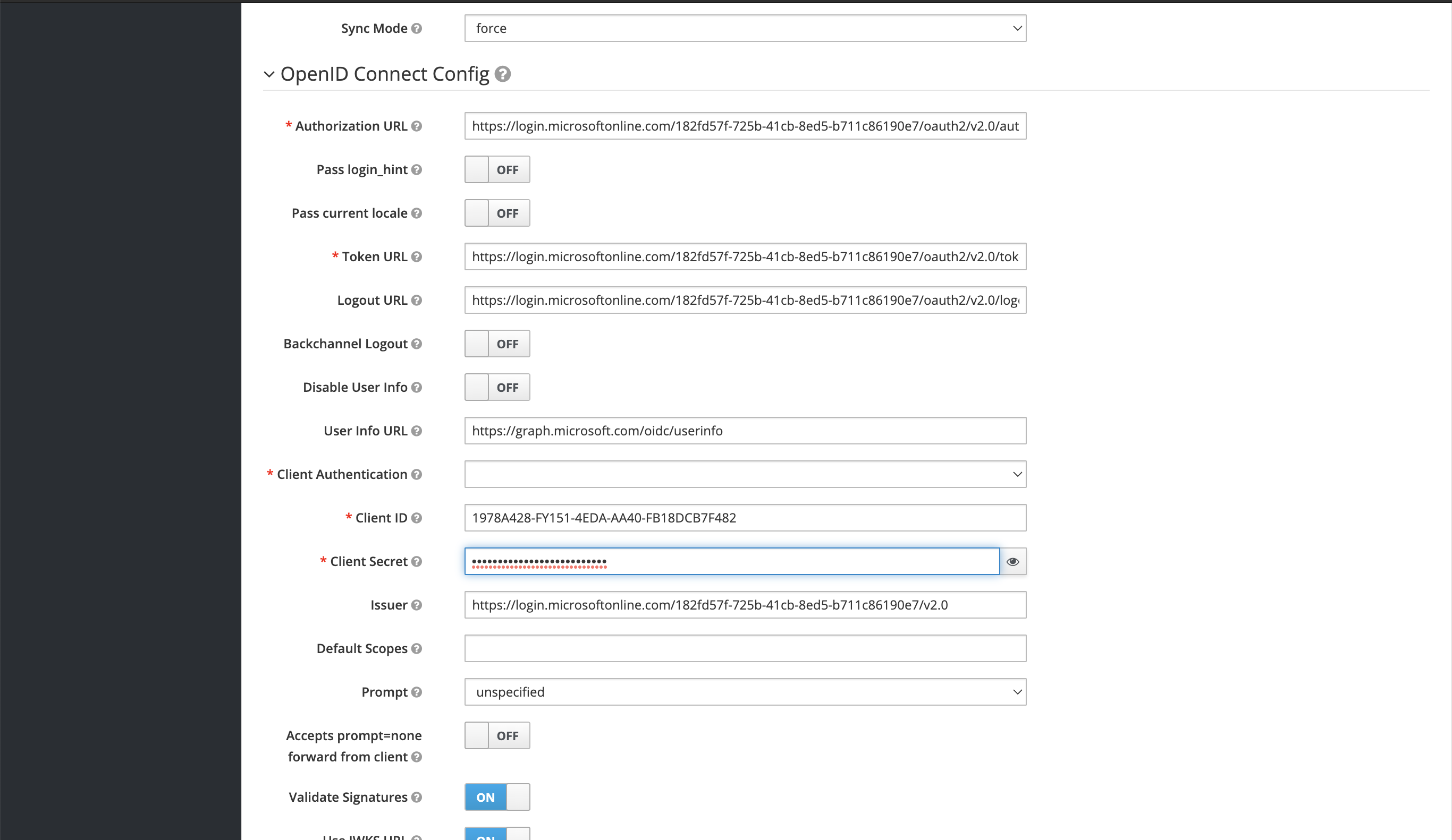 Keycloak EnterInfo