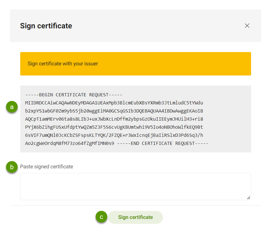 sign cert