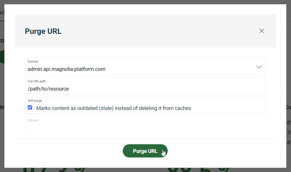 purge url dialog