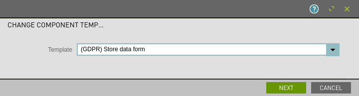 Changing component template