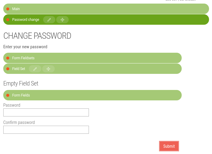 Change password form