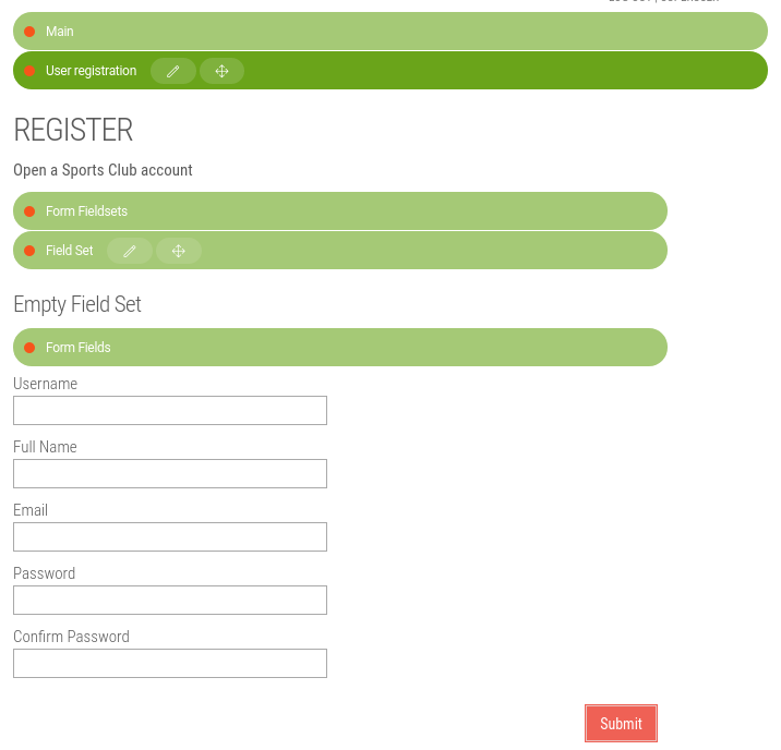 Registration form