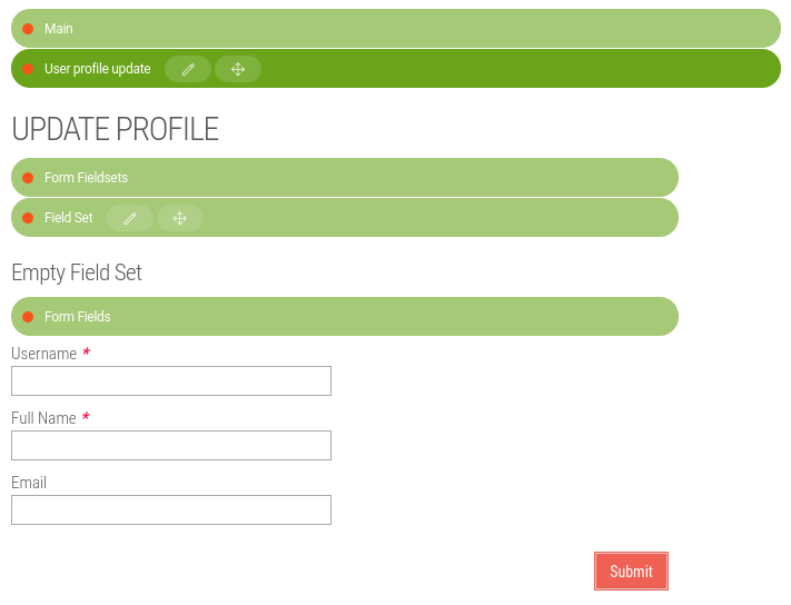 Update profile form