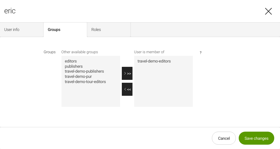 Assigning users to existing groups.