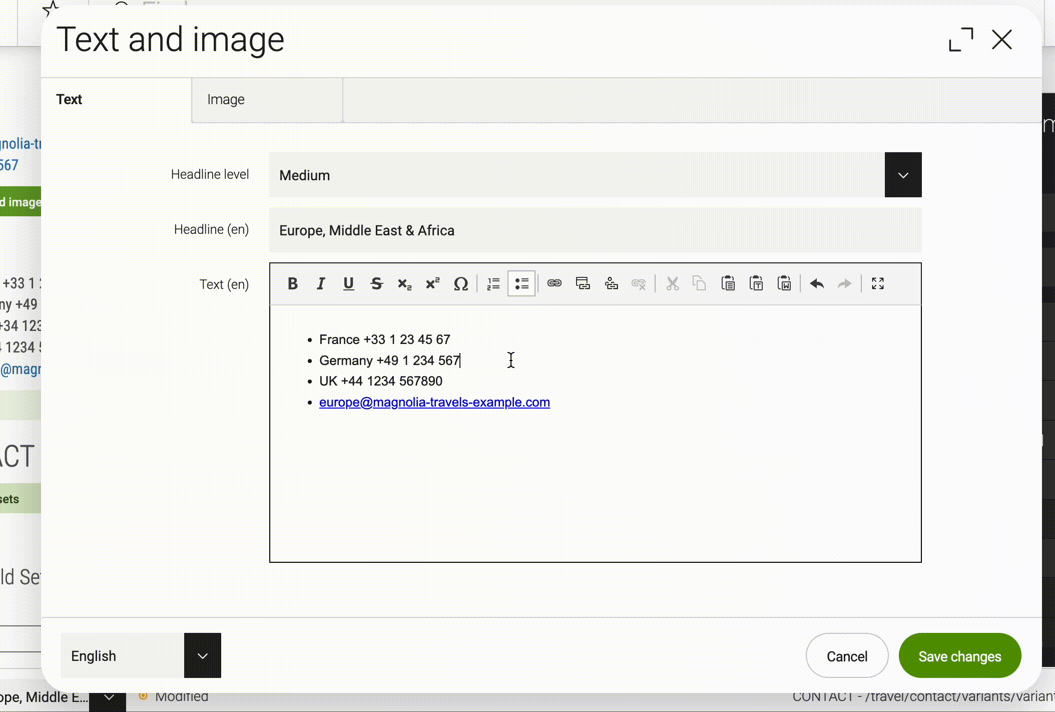 Modifying the variant