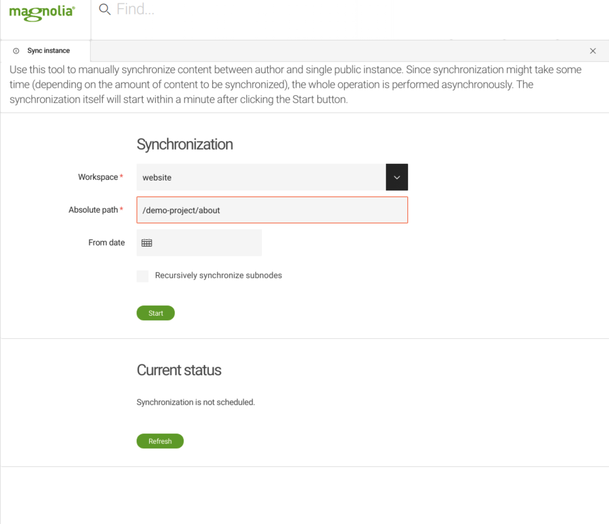 Sync Instance