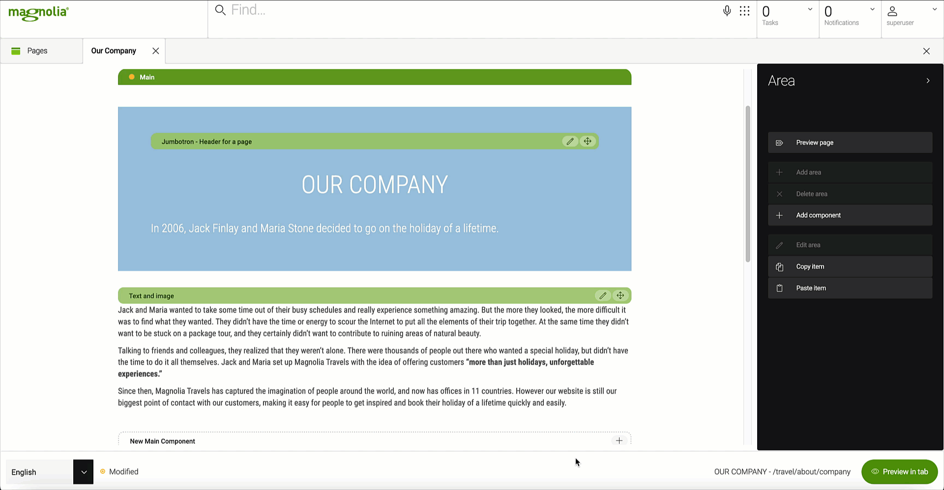 Copy and paste a component