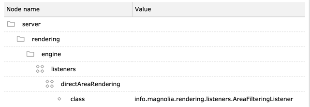 Rendering listener in the Configuration app