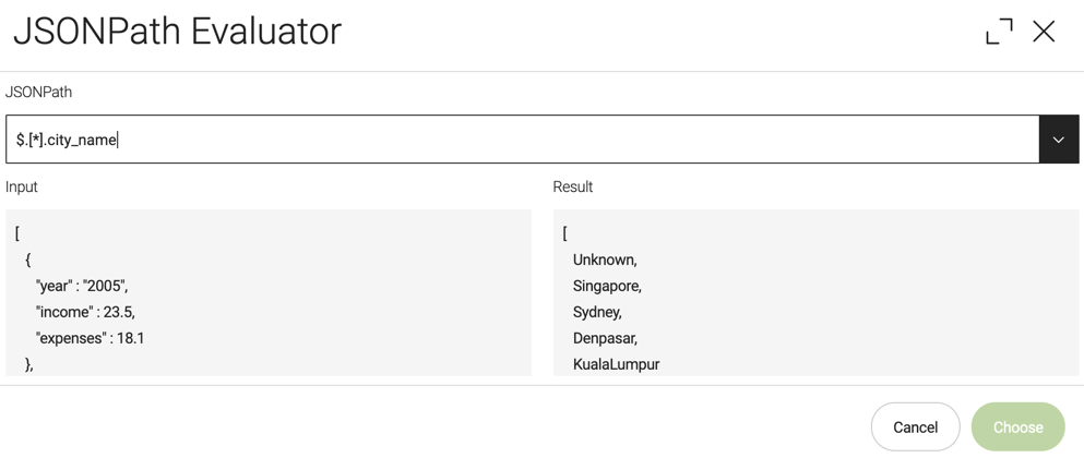 JSON path evaluator