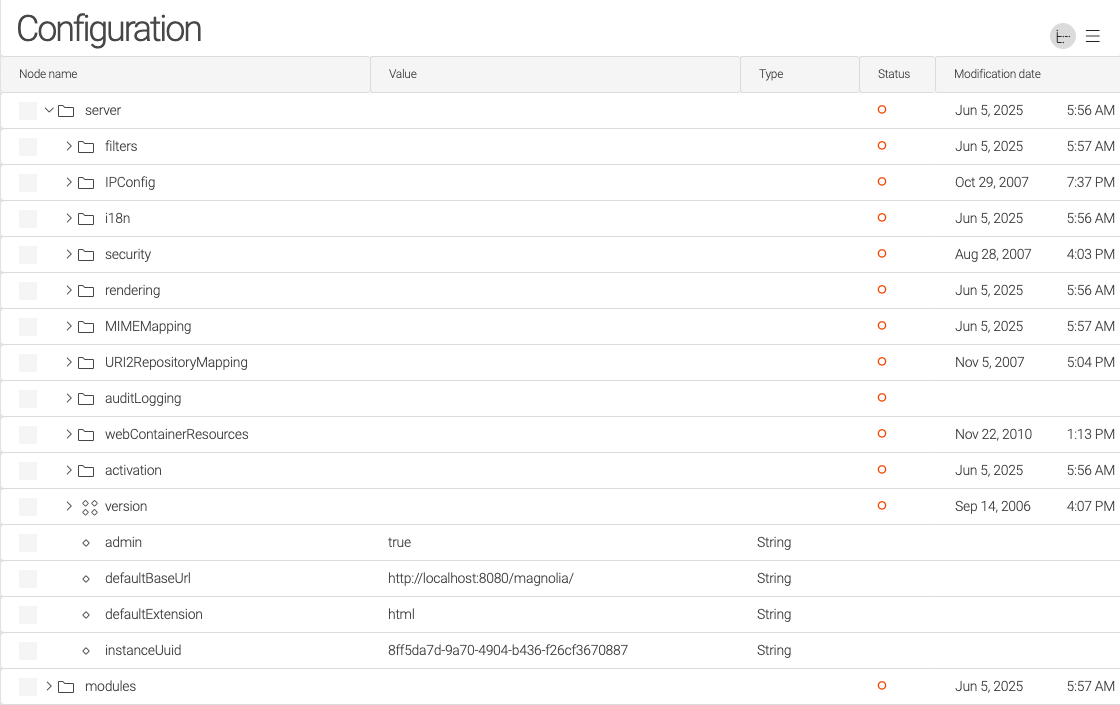 Tree view in the Pages app