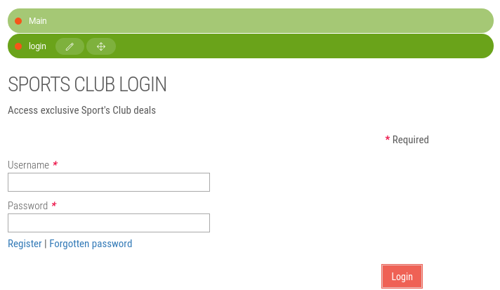 Login form