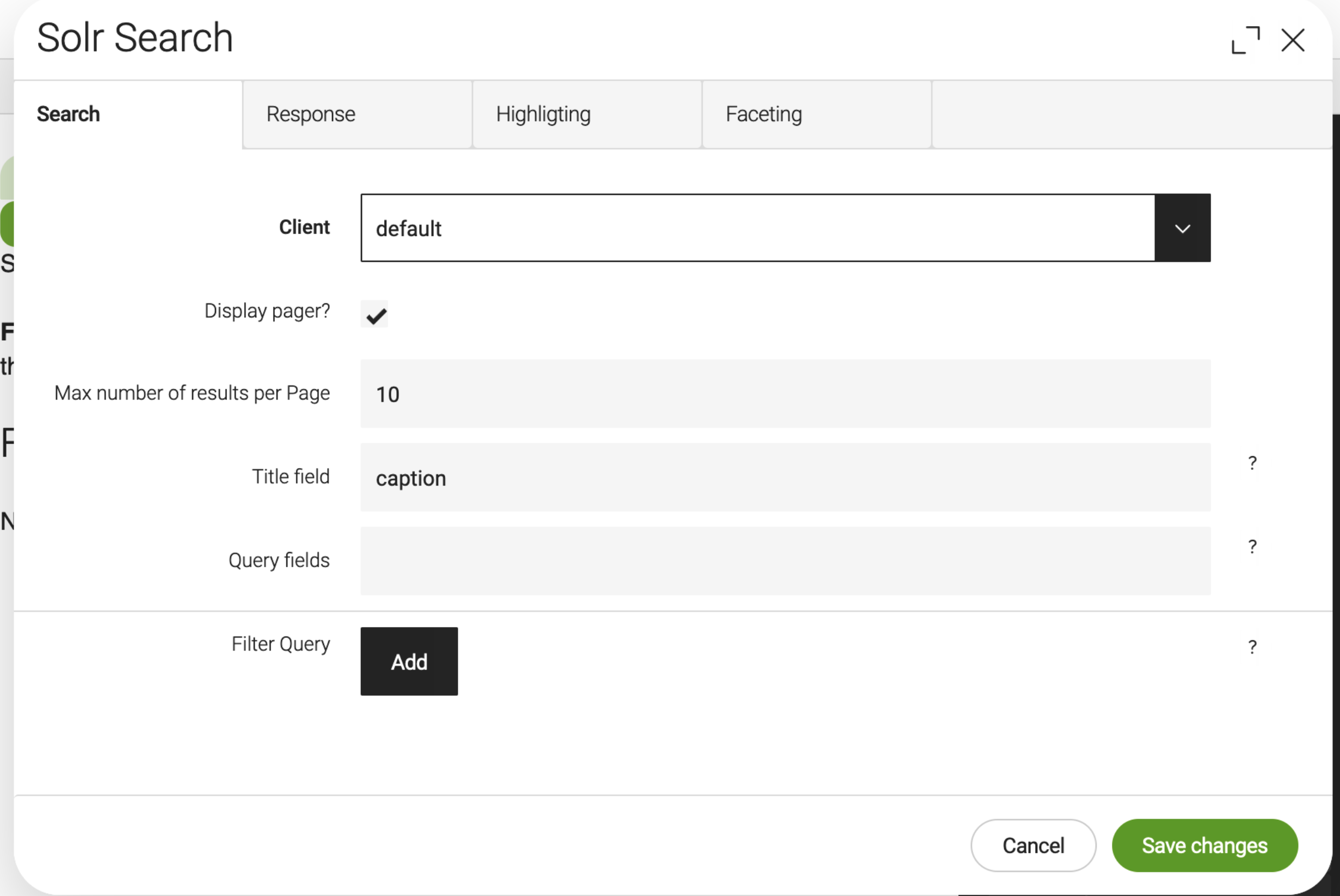 Solr example templat dialog