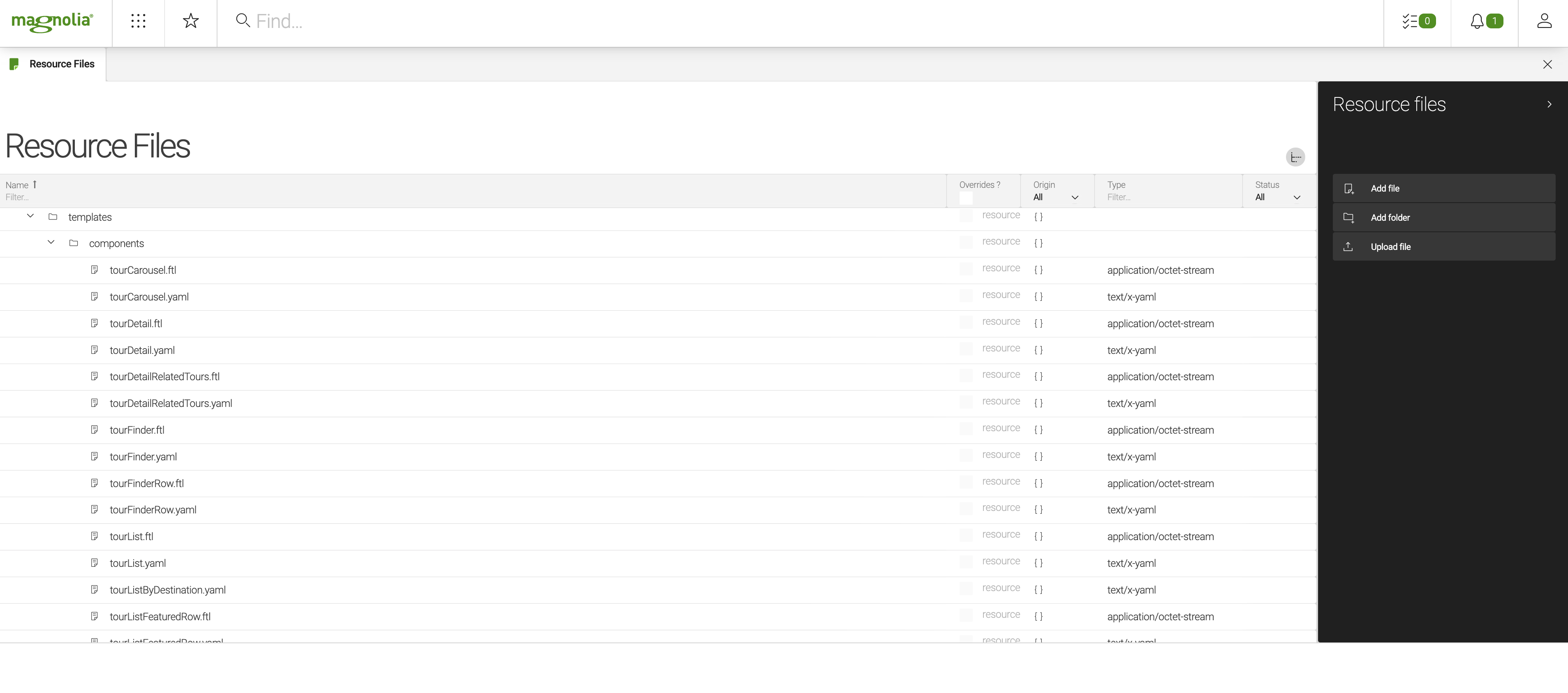 Component templates