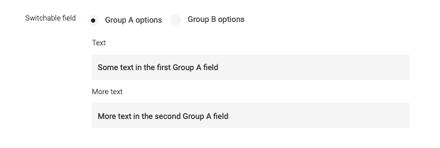 Switchable field example