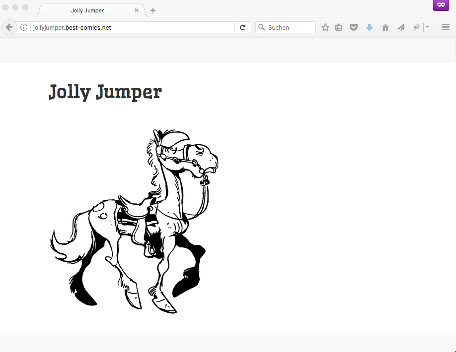 Jolly Jumper accessed via subdomain